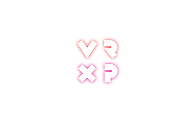 VR XP Virtual Reality Studio design gaming glow graphic graphicdesign lockup logo logo design minimal square virtual reality vr white wordmark