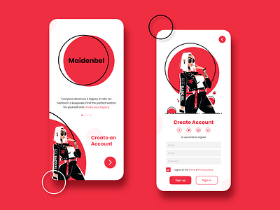 Daily UI 001 - Signup / Signin app bold color design flat illustration logo minimal mobile ui ux