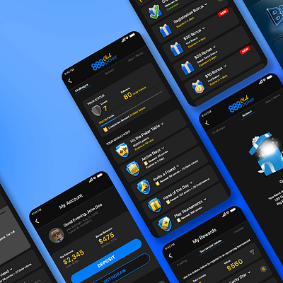 Loyalty Program blue challenge design games loyalty mobile ui poker redeem user experience