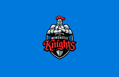 Newcastle Knights blackletter custom football graphic icon illustration knight logo logodesign mascot newcastle nrl sport type typography