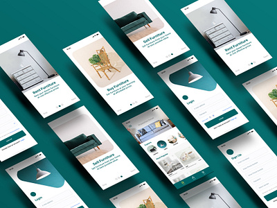 Furniture App Screens buy furniture green interface rent screens sell uidesign uxdesign