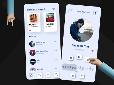 Neumophic Music Player App UI adobe xd illustration music player app music player ui neumorph neumorphic neumorphic design neumorphic music app neumorphic music player app ui neumorphism neumorphism ui ui