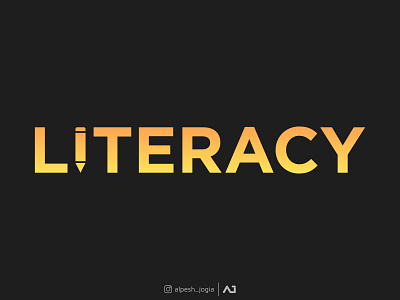 International Literacy Day creative design education gradient illustrator literacy literacyday logo logocreative logodesign logos logotype logotypes minimal minimalism minimalist minimalist logo typo typography wordplay
