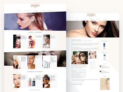 Aviance blog design article beauty blog blogger skin skincare ui website