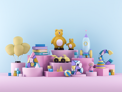 Kids Education 3D illustrations 3d 3d art 3d illustration cinema 4d cinema4d e learning education illustration illustrations ui ui design