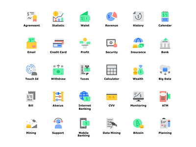 Finance Technology Icon Set Design Flat Style app icon business finance app fintech flat design flat illustration icon icon design icon designs icon pack icon set icon sets iconography icons illustration ui ui design vector vector illustration web icon