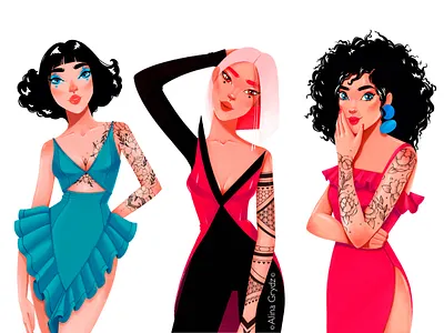 Girls art artist artwork cartoon characterdesign digital art drawing fashion illustration girl illustraion illustrator photoshop wacom