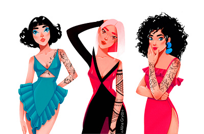 Girls art artist artwork cartoon characterdesign digital art drawing fashion illustration girl illustraion illustrator photoshop wacom