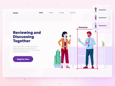 Vicolo Illustrations Kit design flat header illusrations kit illustration landing page screen template ui ui8