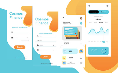 Cosmos Finance app app illustration management app mobile app design uidesign ux