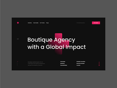 #1 Digital agency landing page agency black branding dashboard design digital agency homepage landing page minimalistic modern night mode pink typography ui ux web webdesign website