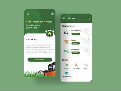 Lawn Care App app app design clean design lawn lawn care lawn care service minimal mobile mockup ui ui design ux ux design