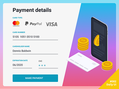 Daily UI #002 Credit Card Checkout 002 credit card daily daily ui dailyui payment ui