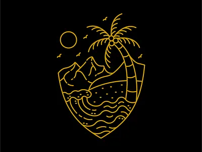 Little Pleasures adventure beach design holiday illustration island line logo monoline mountain nature ocean outdoor outline pleasure sea summer summertime vacation wanderlust