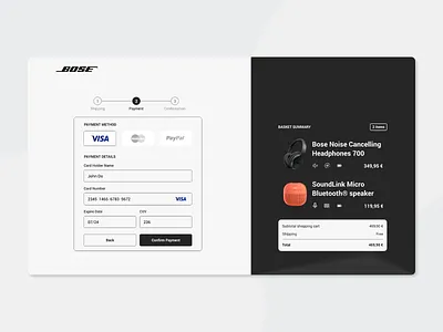 Daily UI 002 bose checkout daily ui 002 dailyui dailyuichallenge sound ui
