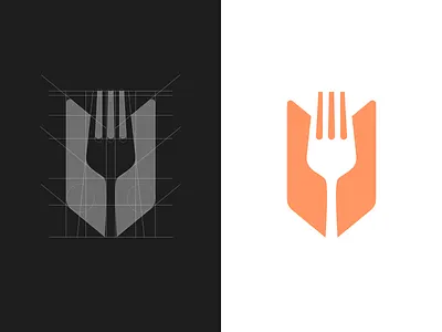 MaiFood logo barley branding food fork logo maifood orange pos software vector wheat