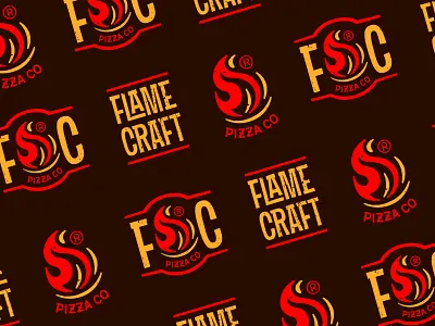 FlameCraft pizza craft logo logotype pizza pizza logo