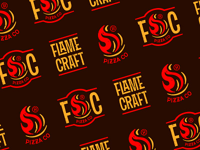 FlameCraft pizza craft logo logotype pizza pizza logo