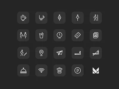 Subtle Coffee Icon Set branding design coffee shop icon icon set illustration logo signage vector website