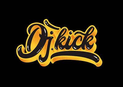 Dj Kick - logo design branding calligraphy fun logo typography