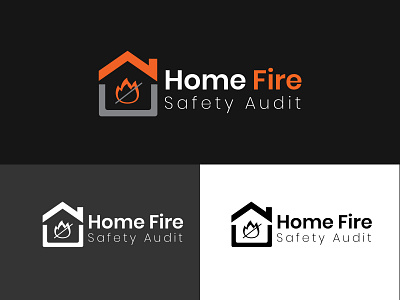 Home Fire Logo Design branding business card design construction logo design graphic design house logo logo design logodesign minimalist logo orange logo salogan website logo design