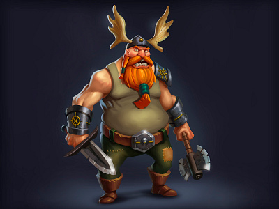 Wild Viking 2d 2d art art artwork brush color design digital digitalart game illustration illustrator viking