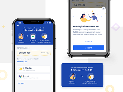 Referral bonus invite invite friends mobile ui popup redeem code refer refer a friend refer invitation reference referral referral code