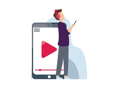 Podcast Flat Illustration flat graphic illustration music podcast simple smartphone talkshow vector video