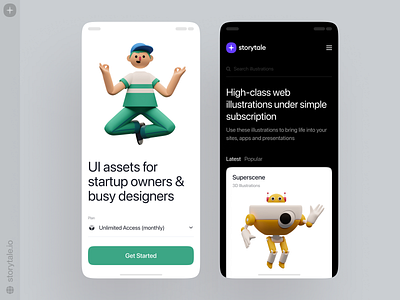 Superscene Illustrations 🤖 3d app design characters colorful design illustration product robots storytale superscene ui