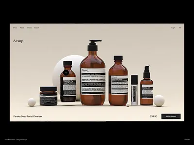 User Experience - Design Concept 3d aesop animation concept e commerce ecommerce interaction interactive interface minimalistic motion ui ux web design webgl