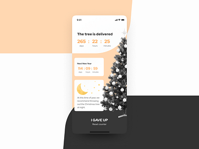 Christmas tree timer christmas design fun minimal mobile ui