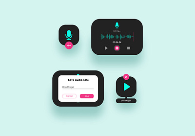 Notes Widget/065 065 audio app audio note audiorecorder dailyui 065 dailyuichallenge notes app notes widget recorder