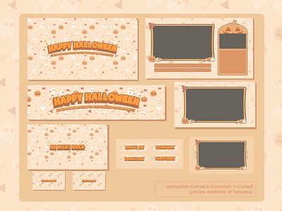 Happy Halloween Twitch Overlay Streamer Package | Simple & Happy cute twitch design cute twitch designs cute twitch overlay illustration stream overlay stream package streamer twitch twitch badge twitch overlay twitch overlay cute twitch overlay package twitch package twitch stream package twitchemote twitchemotes