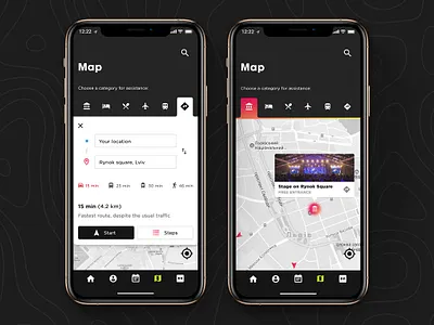Map - Leopolis Jazz App app application festival festival app interaction interaction design jazz mobile app design mobile design ui ui ux