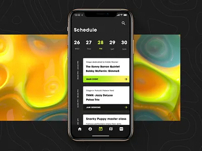 Schedule - Leopolis Jazz App app app design application application ui festival festival app interaction design jazz jazz festival mobile app mobile ui ui ux ui design