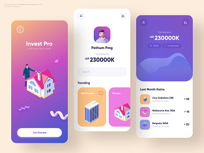 Invest Pro - Mobile App Concept Design app design concept design illustraion illustration mobile app mobile app design mobile design mobile ui uiux ux design