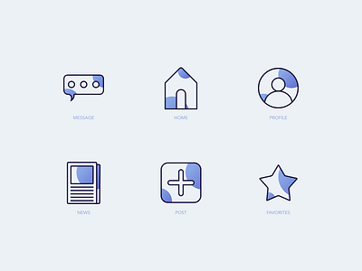 Bubbly Icon Set bubbles favorites icon home icon icon icons message icon news icon playfull post icon profile icon ui