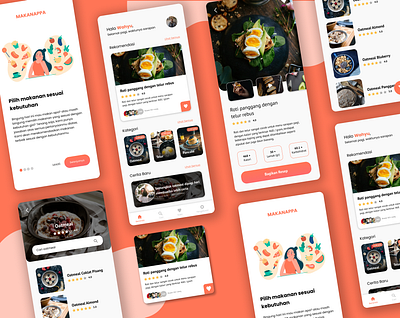 Food Recomendation Design App design food mobile design mobile ui recommend ui uidesign