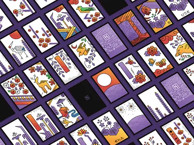 Heroku Hanafuda Cards design hanafuda heroku illustration playing cards