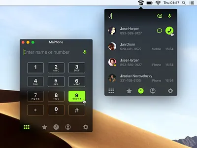 Mac Phone App app call interface numbers osx phone ui ux
