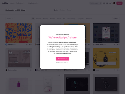 Daily UI 095: Product Tour 095 dailyui design dribbble modal product tour tutorial ui ux welcome