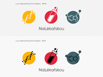 Icons Representing Chemistry, Physics and Biology branding design icon logo medicine online school vector