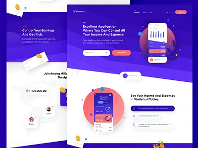 Financer Website app clean creative creative design design finance finance app ui uidesign ux uxdesign web design web design webdesign