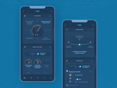 IP management app's widgets app design app ui dark theme dark ui display fui intellectual property legaltech settings ui design widgets