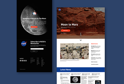 NASA Redesign Concept design landingpage mars moon nasa spacex ui ux webdesign