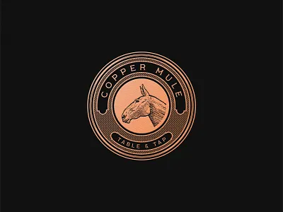 Copper Mule - Table & Tap badge badgedesign bar logo logodesign logos vintage vintage badge vintage logo