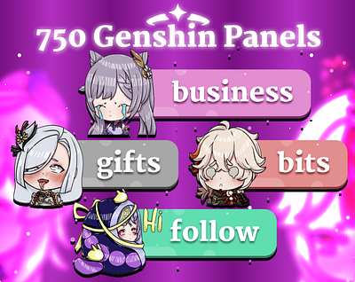 750 Genshin Impact Panels for Twitch genshin impact twitch twitch panels