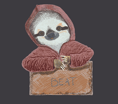 Slotfish animal animals beat beatbox cute design fauna funny fur hoodie mamals new red sloth slowest style