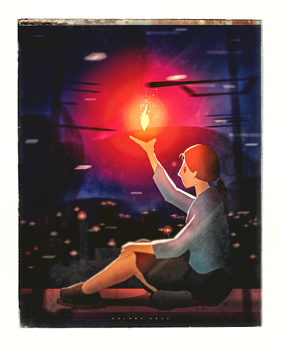 Flames of Hope anime blue character city clean college fall fire girl illustration night retro vintage