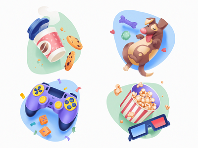 Anti-Cafe Icons character cute cute illustration design design studio digital art digital illustration digital painting dog entertainment fun games graphic design icon design icon set icons illustration illustration art illustrations illustrator